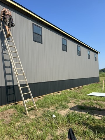 Exterior siding and trim work in progress